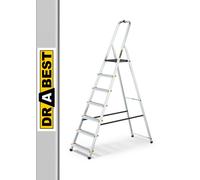 Drabest - Aluminium Foldable Ladder, 150 Kg Load Capacity, with a Tool Hook