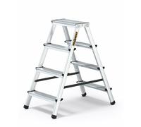 Drabest - Double-Sided Household Aluminium Ladder 125 Kg, with Work Platform