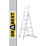 DRABEST HOME Aluminium Ladder - Multifunctional, Folding - 150 kg