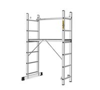 DRABEST Aluminum Scaffolding Tower 2x6 - Mini Scaffold with Work Platform 33x114 cm - Durable Sturdy & Lightweight Platform Ladder - 46x161x14cm