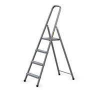 DRABEST Home Steel Ladder with Powder-Coated Finish & Platform - 4 Step with Platform - Lightweight - 125 Kg - 43x149x8cm