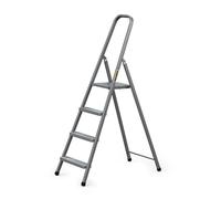 DRABEST Home Steel Ladder with Powder-Coated Finish & Platform - 4 Step with Platform - Lightweight - 125 Kg - 43x149x8cm