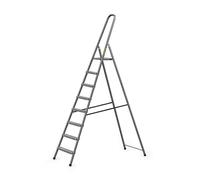 DRABEST Home Steel Ladder with Powder-Coated Finish & Platform - 8-Step Foldable Step Stool - Lightweight Design - 125 kg Capacity - 55x243x8 cm