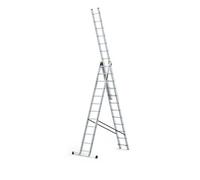 DRABEST PRO SERIES LADDERS 3 x 12 Aluminum Foldable Ladder, Press-Formed Multi-Purpose Three-Section - Load Capacity 150 KG - Aluminum Step Ladder - Folding Step - 48 x 724 x 19 cm