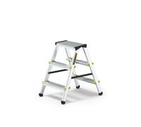 Drabest Pro Aluminum Double-Sided Ladder, 3 Steps, 150 Kg