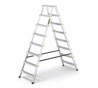 Drabest Pro Aluminum Double-Sided Ladder, 8 Steps, 150 Kg