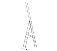 DRABEST PRO SERIES LADDERS 3 x 16 Aluminum Foldable Ladder, Press-Formed Multi-Purpose Three-Section - Load Capacity 150 KG - Aluminum Step Ladder - Folding Step - 48 x 1007 x 22 cm