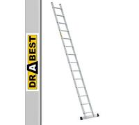 DRABEST PRO SERIES Aluminium Ladders 1x14 - Press-Formed Multi Purpose Ladder - 330lbs / 150kg - 12,4ft / 3,78m