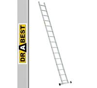 DRABEST PRO SERIES Aluminium Ladders 1x15 - Press-Formed Multi Purpose Ladder - 330lbs / 150kg - 13,3ft / 4,05m