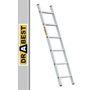 DRABEST PRO SERIES Aluminium Ladders 1x6 - Press-Formed Multi Purpose Ladder - 330lbs / 150kg - 40 x 165 x 5 cm