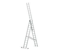 DRABEST PRO SERIES LADDERS 3 x 13 Aluminum Foldable Ladder, Press-Formed Multi-Purpose Three-Section - Load Capacity 150 KG - Aluminum Step Ladder - Folding Step - 48 x 777 x 19 cm