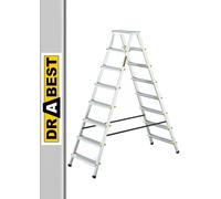 Drabest Pro Aluminum Double-Sided Ladder, 8 Steps, 150 Kg