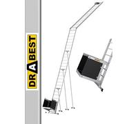 DRABEST Roof tile lifter ladder with electric winch 12 m to 125 kg loadable aluminum ladder hoist light lifting platform