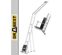 DRABEST Ladder Hoist For PV Modules Roof tile lifter ladder with electric winch 12 m to 125 kg loadable aluminum solar panel lifter