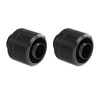 Dracaena 2 Pack G1/4" Thread to 3/8" ID, 5/8" OD Compression Fitting for Soft Tubing, Soft Tube Connectors for Computer Water Cooling System, Black