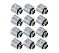 Dracaena.io 12 Pack G1/4" 15mm Height Male to Female Extender Fittings, Brass Compression Fittings with O Rings for PC Liquid Cooling Loop, Water Cooling Tube Connectors, Silver
