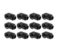 dracaena.io 12 Pack G1/4" 90° Rotary 360° Swivel Fitting, Male to Female Extender Adapter for PC Water Cooling Loop, Computer Liquid Cooling Fittings, Black
