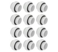 dracaena.io 12 pack G1/4" thread, Male to Male Mini Extender Fitting with tighten O-ring, Compression fitting for Computer Water Cooling System, White