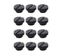 dracaena.io 12 pack G1/4" thread, Thin water Stop Plug Fitting with Coin Slot for Computer water cooling System, durable brass/copper material, Black