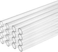 Dracaena.io 16 Pack PETG Hard Tubing - 450mm/17.7" Length, 12 mm/0.47" Outer Diameter, 8 mm/0.31" Inner Diameter - Rigid Pipe for Water Cooling Systems, Transparent