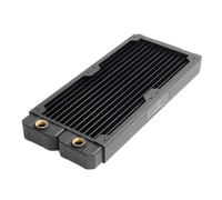 dracaena.io 240mm Copper PC Radiator for Custom Water Cooling Loop, 28mm Thick, 2x120mm Fan Mount, Dual G1/4 Thread Ports, Liquid Cooling Radiator, Black