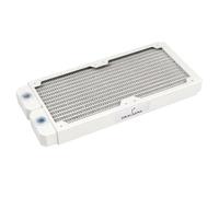 dracaena.io 240mm Copper PC Radiator for Custom Water Cooling Loop, 28mm Thick, 2x120mm Fan Mount, Dual G1/4 Thread Ports, Liquid Cooling Radiator, White