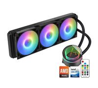 Dracaena 360mm AIO CPU Cooler, 360mm Radiator, 3x120mm ARGB PWM Fans, Color Change Remote, Leakproof Technology,High Flow Pump, ARGB Liquid Cooling System, AMD AM5/AM4-Intel LGA 1700/1200/115X, Black