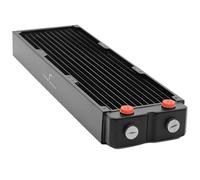 dracaena.io 360mm Copper PC Radiator for Custom Water Cooling Loop, 45mm Thick, 3x120mm Fan Mount, 4 G1/4 Thread Ports, Liquid Cooling Radiator, Black