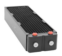 dracaena.io 360mm Copper PC Radiator for Custom Water Cooling Loop, 64mm Thick, 3x120mm Fan Mount, 4 G1/4 Thread Ports, Liquid Cooling Radiator, Black