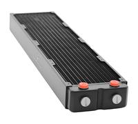 dracaena.io 480mm Copper PC Radiator for Custom Water Cooling Loop, 45mm Thick, 4x120mm Fan Mount, 4 G1/4 Thread Ports, Liquid Cooling Radiator, Black