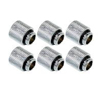 dracaena.io 6 Pack G1/4" 15mm Height Male to Female Extender Fittings, Brass Compression Fittings with O Rings for PC Liquid Cooling Loop, Water Cooling Tube Connectors, Silver