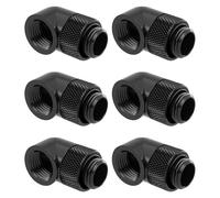 Dracaena.io 6-Pack G1/4 90° Rotary Fitting, M-F, PC Water Cooling, Black
