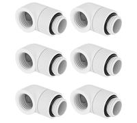 Dracaena.io 6-Pack G1/4 90° Rotary Swivel Fitting, M-F, PC Cooling, White