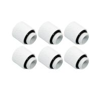 Dracaena.io 6-Pack G1/4 Extender Fitting 15mm, M-F, White, Brass