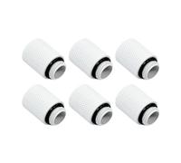 Dracaena.io 6-Pack G1/4 Extender Fitting 20mm, M-F, White, Brass