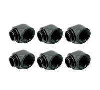 Dracaena.io 6 Pack G1/4" Male to Female 90° Angle Elbow Fittings, Brass Water Cooling Connector Adapter for PC Computer Liquid Cooling Loop, Durable Leak Proof Extender Fitting, Black