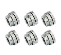Dracaena.io 6-Pack G1/4 Pass-Through Fitting, Silver, Brass, O-Ring Sealed