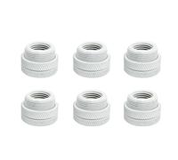Dracaena.io 6-Pack G1/4 Pass-Through Fitting, White, Brass, O-Ring Sealed