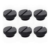 Dracaena.io 6-Pack G1/4 Stop Plug Fitting, Black, Coin Slot, Brass/Copper