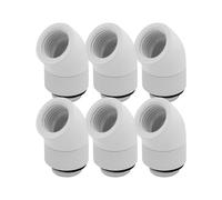 Dracaena.io 6 Pack G1/4" Thread Male to Female Extender Fitting, 45° Rotary Fitting Adapter Connector for Computer Water Cooling System, White