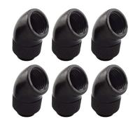 Dracaena.io 6 Pack G1/4" Thread Male to Female Extender Fitting, 45° Rotary Fitting Adapter Connector for Computer Water Cooling System, Black