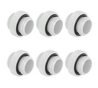 Dracaena.io 6 Pack G1/4" Thread, Male to Male Mini Extender Fitting with Tighten O-Ring, Copper Compression Fitting for PC, Premium Pipe Extension Adapter, White