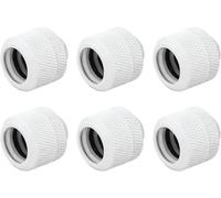 Dracaena.io 6 Pack G1/4" Thread to 14mm Outer Diameter, Hard Tubing Compression Fitting with high Body Design for Computer Water Cooling System, White
