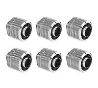 Dracaena.io 6 Pack G1/4" Thread to 3/8" ID, 1/2" OD Compression Fitting for Soft Tubing, Soft Tube Connectors for Computer Water Cooling System, Silver