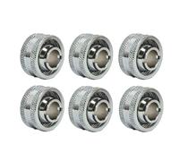 dracaena.io 6 Pack G1/4" to 1/2" ID, 3/4" OD Compression Fitting for Soft Tubing, 20.5mm Height, Nickel-Plated Brass, Leak-Proof O-Ring, Silver