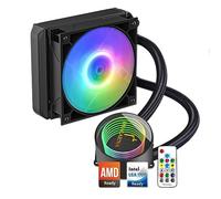 dracaena.io AIO CPU Cooler, Color Change Remote, 120mm Radiator, ARGB PWM Fans Quiet Less Than 27DBA, Compatible with AMD AM5/AM4-Intel LGA 1700/1200/115X, Leakproof Technology, High Flow Pump, Black