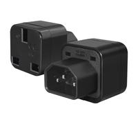 dracaena.io C14 to UK Outlet Socket, Extension Power Plug Adapter,IEC C14 Plug to Standard 2 Gang UK Mains Female Socket Conversion Adapter (2 pcs)