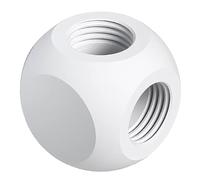 Dracaena.io G1/4 3-Way Ball Fitting, White, Extender, Brass/Copper