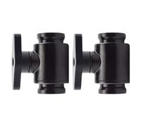 Dracaena.io G1/4'' Internal Thread Water Cooling Valve, Brass Body with Aluminium Handle, Pumping Fittings for PC, Shut Off Valve with Full Water Flow, (Black, 2)