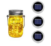 Dracarys 3 Pack Solar Mason Jar Lid - Fairy Mason Solar String Light Lid -Festival Garden Patio Backyard Wedding Party Decor LED Solar Lights (warm white)